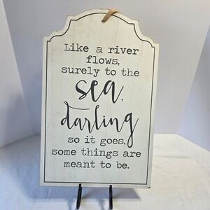 Rustic Wood Quote Sign Like A River Flows Farmhouse Wall Decor